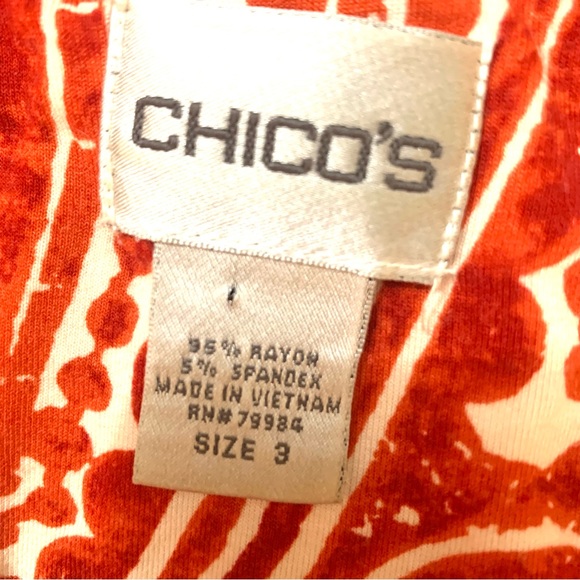 CHICO's Pumpkin Orange Paisley Pattern Top - Picture 4 of 4